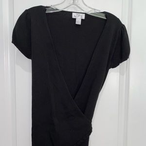 Loft black wrap shirt, Sz S